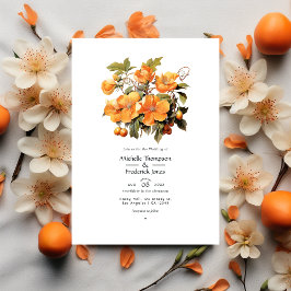 Persimmon Floral Wedding Einladung