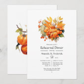 Persimmon Floral Wedding Probe Dinner Einladung (Vorne/Hinten)