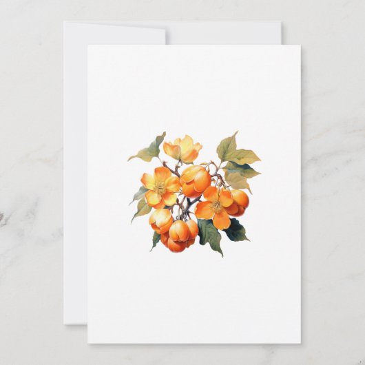 Persimmon Floral Wedding Save The Date (Rückseite)