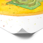 Persimmon Frucht Botanische Wasserfarbe Poster (Ecke)