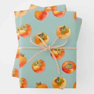 Persimmon Fruit Tiled Geschenkpapier Set