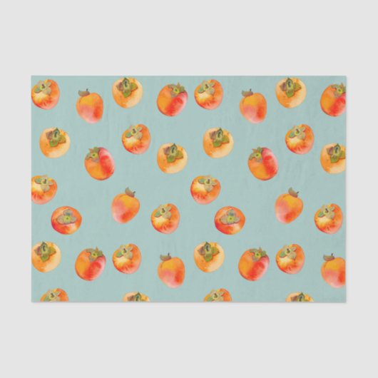 Persimmon Fruit Tiled Seidenpapier (Vorderseite)