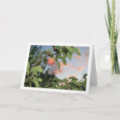 Persimmon in Tree, Pink Sky Portrait Karte (Vorderseite)