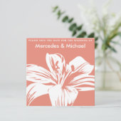 Persimmon Lily Bloom Save the Date Einladung (Stehend Vorderseite)