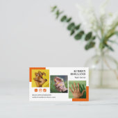 Persimmon Modern 3 Fotos Social Media Nail Artist Visitenkarte (Stehend Vorderseite)