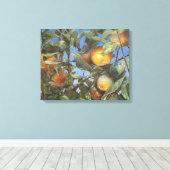 Persimmon Obstbaum Schönes Original Kunstwerk Leinwanddruck (Insitu (Holzboden))