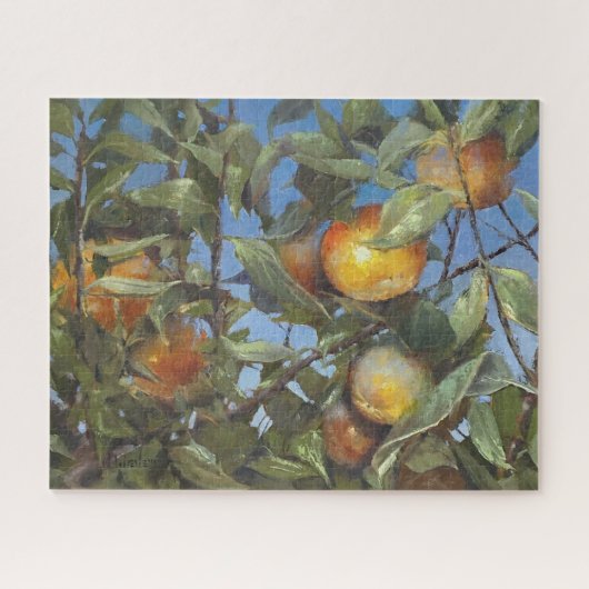 Persimmon Obstbaum Schönes Original Kunstwerk Puzzle (Horizontal)