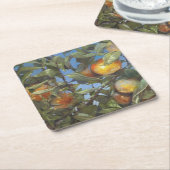 Persimmon Obstbaum Schönes Original Kunstwerk Rechteckiger Pappuntersetzer (angewinkelt)