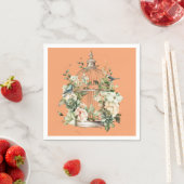 Persimmon Orange White Green Gold Birdcage Dusche Serviette (Beispiel)