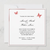 Persimmon Rose Butterfly Herzenslust Einladung (Rückseite)