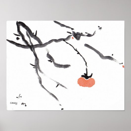 Persimmon und Branchen Art Print Poster (Vorne)
