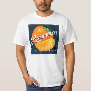 Persimmon Vintag Fruchtetikett Retro T-Shirt