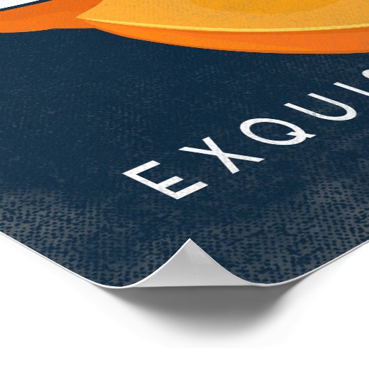 Persimmon Vintag Fruchtlabel-Plakat Poster (Ecke)