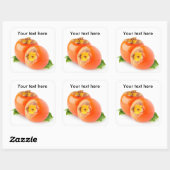 Persimmonfrüchte Quadratischer Aufkleber (Blatt)