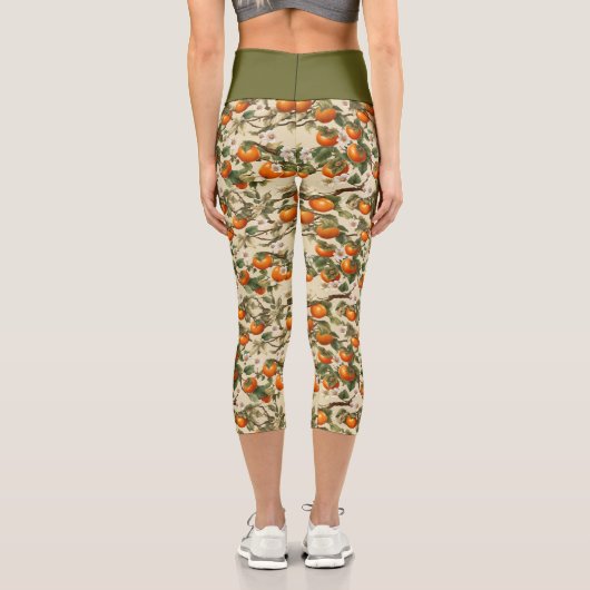Persimmonmuster Capri Leggings (Rückseite)