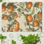 Persimmonmuster Geschirrtuch (Gefaltet)