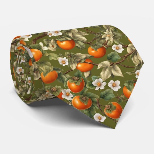 Persimmonmuster Krawatte (Gerollt)