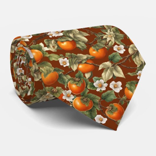 Persimmonmuster Krawatte (Gerollt)