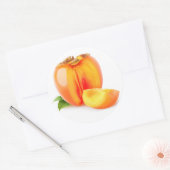 Persimmonobst schneiden runder aufkleber (Umschlag)