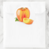 Persimmonobst schneiden runder aufkleber (Tasche)