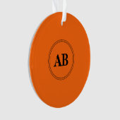 Persimmonorange Vollfarbe mit Monogramm Ornament (Vorderseite)