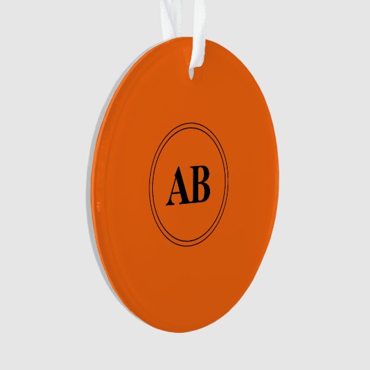 Persimmonorange Vollfarbe mit Monogramm Ornament (Vorderseite)