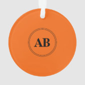 Persimmonorange Vollfarbe mit Monogramm Ornament (Rückseite)