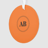 Persimmonorange Vollfarbe mit Monogramm Ornament (Vorderseite)