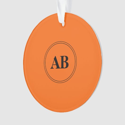 Persimmonorange Vollfarbe mit Monogramm Ornament (Vorderseite)
