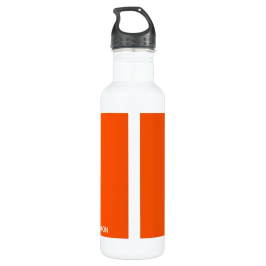 Persimmonroter Farbname Edelstahlflasche (Rückseite)