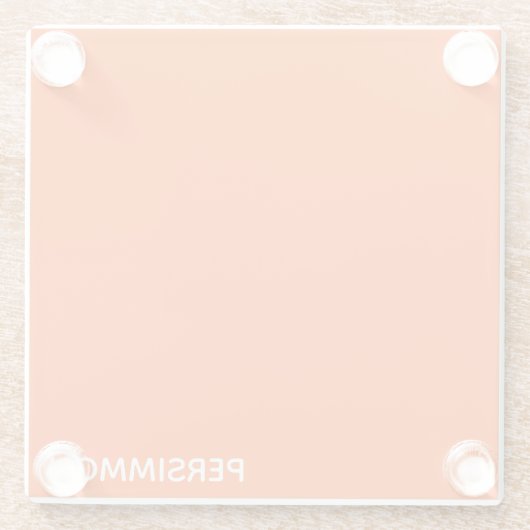 Persimmonroter Farbname Glasuntersetzer (Rückseite)