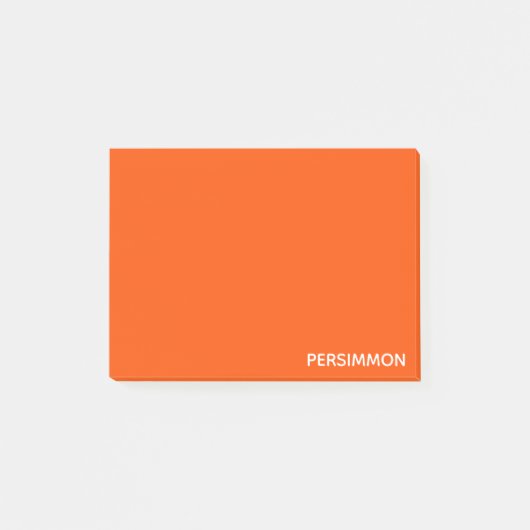 Persimmonroter Farbname Post-it Klebezettel (Vorderseite)