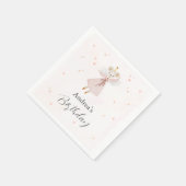 Persinalized Pastel Pink Baby Mouse Cute Napkin Serviette (Ecke)