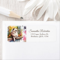 Persisch Beige graue Katze im Sommer als Blumenkol