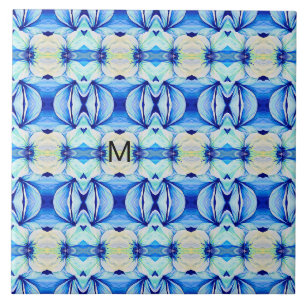 Persisch Blaues Muster mit geometrischen Formen Fliese