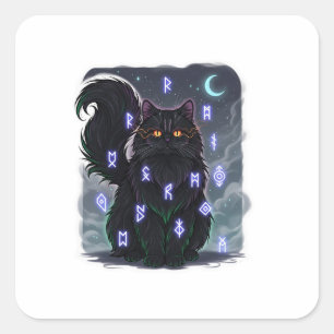 Persisch Familiar - Halloween Hexenkatze Quadratischer Aufkleber