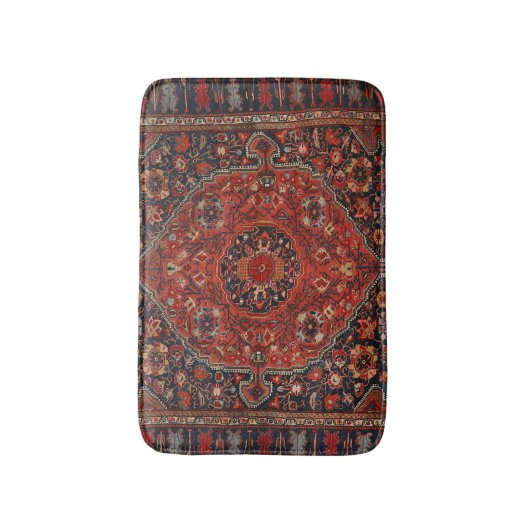 Persisch-Joshan-Rot-Rost-Blau  Badematte (Vorderseite Vertikal)