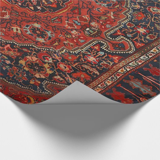 Persisch-Joshan-Rot-Rost-Blau Geschenkpapier (Ecke)