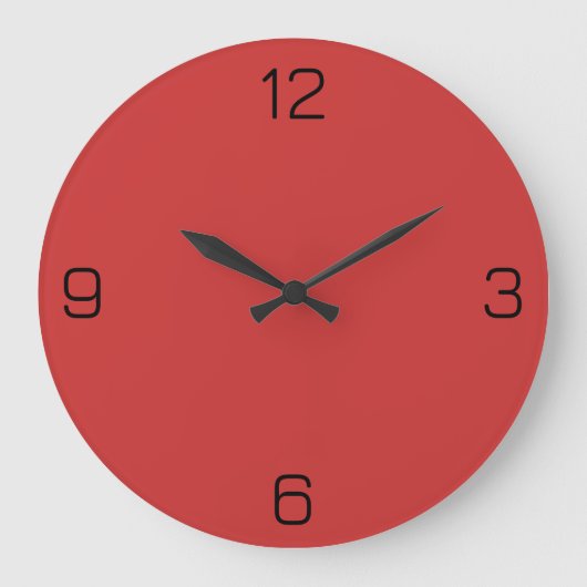 Persisch Red CA3433 Farbe mit der Option Name hinz Große Wanduhr (Vorderseite)