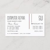 Persisch rot und weiß mit Initialen Beruflich Visitenkarte (Rückseite)