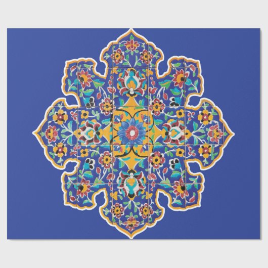 Persisch Türkis Geschenkpapier (Flach)