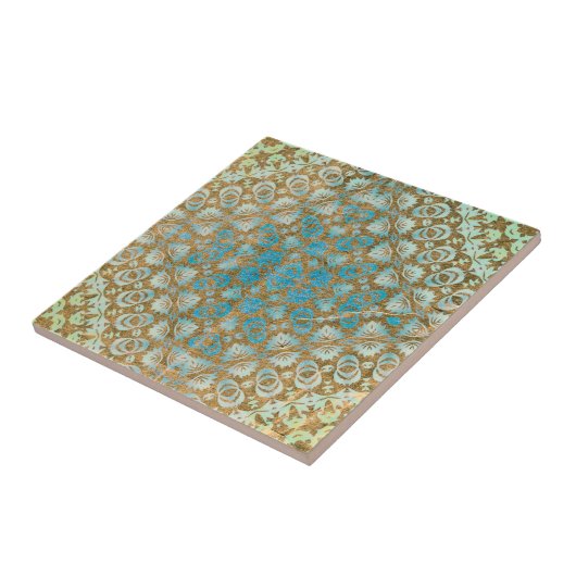 Persisch-Türkisbraun-Geometrie Fliese (Seite)