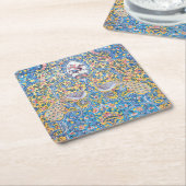 Persische aufwändig gekachelte Marmorquadratische  Rechteckiger Pappuntersetzer (angewinkelt)