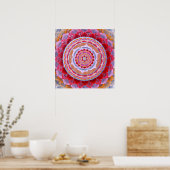 Persische Blume Mandala Poster (Küche)