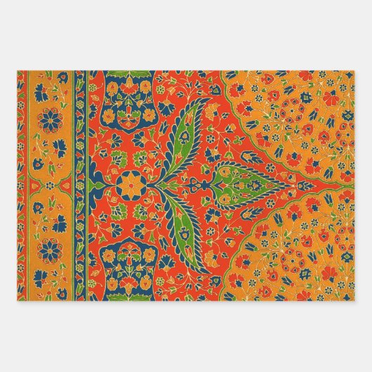 Persische Blumendrucke dekorativ Geschenkpapier Set (Vorderseite)