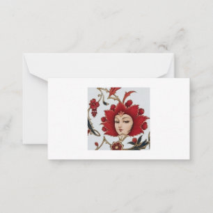 Persische Damen-Geschenkhülle mit roter Rose   Ele Mitteilungskarte