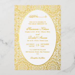 Persische Girih-Kunstvolle islamische Hochzeit Folieneinladung