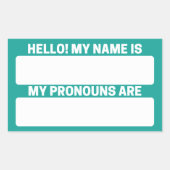 Persische grüne Namen und Pronoun-Labels Rechteckiger Aufkleber (Vorderseite)