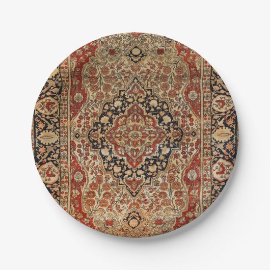 Persische Kashan-Burnt-Gelb  Pappteller (Vorderseite)