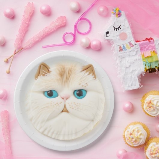 Persische Katze 3D Inspiriert Pappteller (Party)
